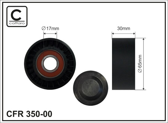 Tensioner Pulley, V-ribbed belt - 350-00 CAFFARO