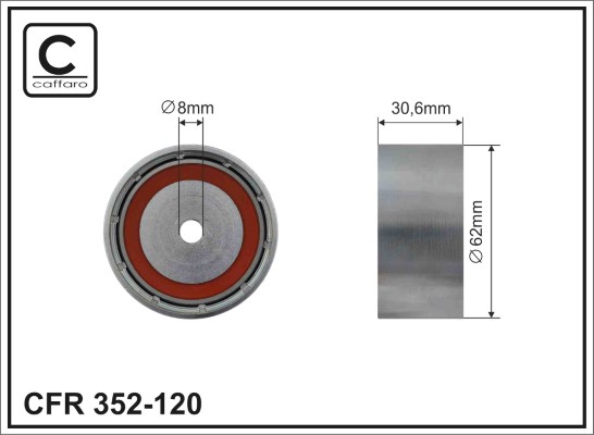 Tensioner Pulley, timing belt - 352-120 CAFFARO