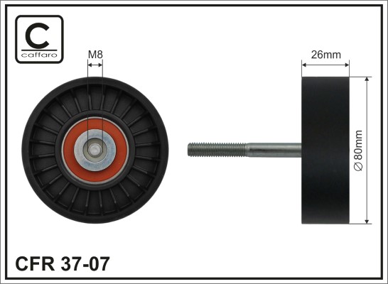 Deflection/Guide Pulley, V-ribbed belt - 37-07 CAFFARO