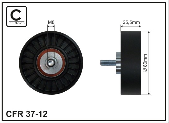 Deflection/Guide Pulley, V-ribbed belt - 37-12 CAFFARO