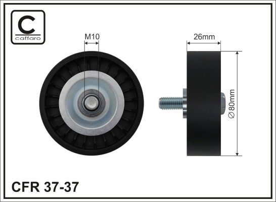 Deflection/Guide Pulley, V-ribbed belt - 37-37 CAFFARO