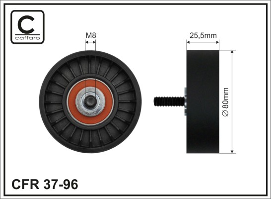 Tensioner Pulley, V-ribbed belt - 37-96 CAFFARO