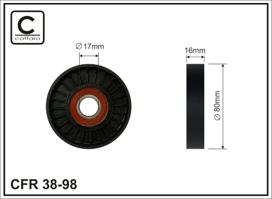 Rullo tenditore, Cinghia Poly-V - 38-98 CAFFARO