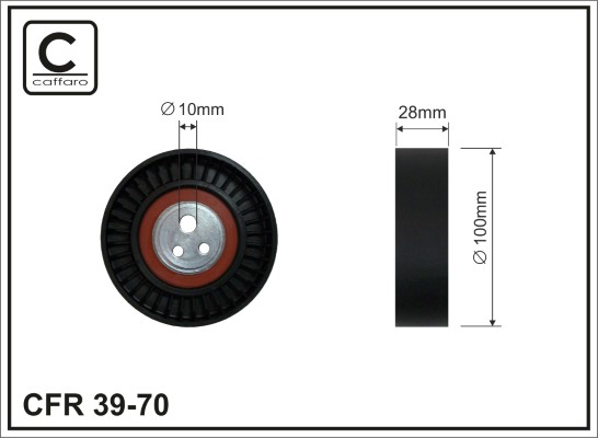 Deflection/Guide Pulley, V-ribbed belt - 39-70 CAFFARO