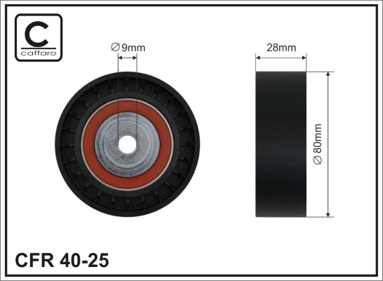 Deflection/Guide Pulley, V-ribbed belt - 40-25 CAFFARO