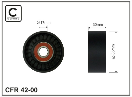 Tensioner Pulley, V-ribbed belt - 42-00 CAFFARO