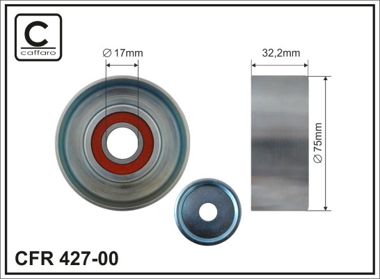 Tensioner Pulley, V-ribbed belt - 427-00 CAFFARO