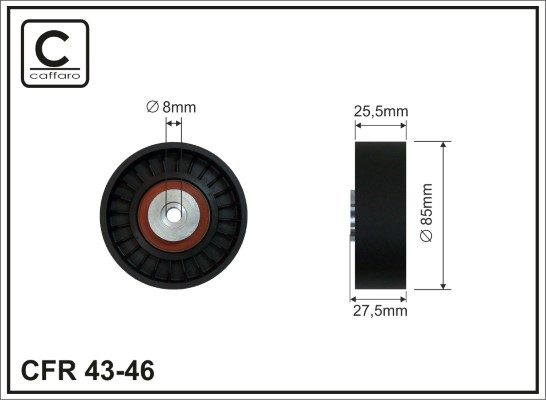 Deflection/Guide Pulley, V-ribbed belt - 43-46 CAFFARO