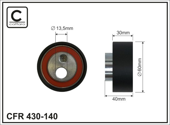 Tensioner Pulley, timing belt - 430-140 CAFFARO