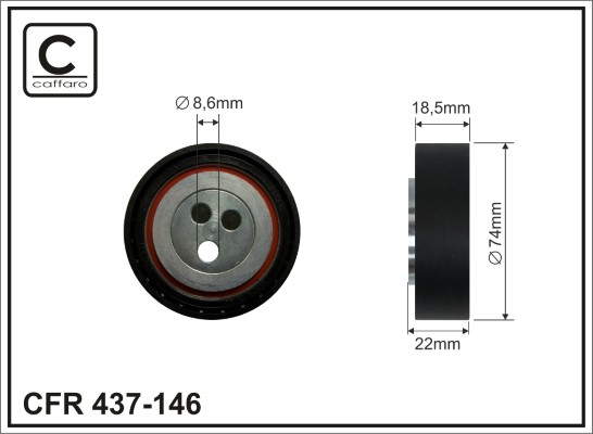 Rullo tenditore, Cinghia Poly-V - 437-146 CAFFARO