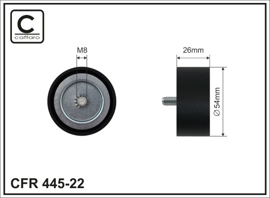 Deflection/Guide Pulley, V-ribbed belt - 445-22 CAFFARO