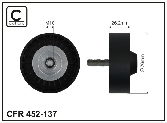 Deflection/Guide Pulley, V-ribbed belt - 452-137 CAFFARO