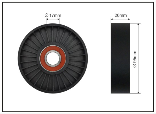 Tensioner Pulley, V-ribbed belt - 47-00 CAFFARO