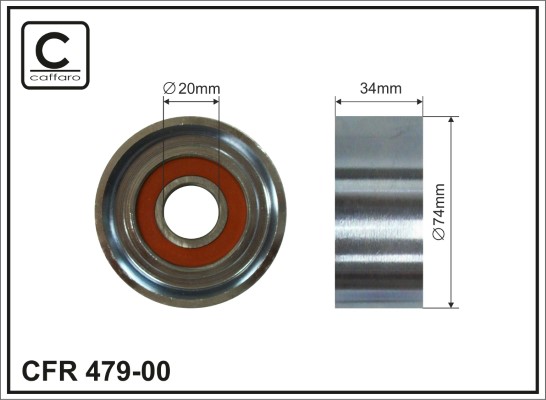 Tensioner Pulley, V-ribbed belt - 479-00 CAFFARO