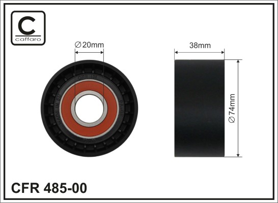 Tensioner Pulley, V-ribbed belt - 485-00 CAFFARO