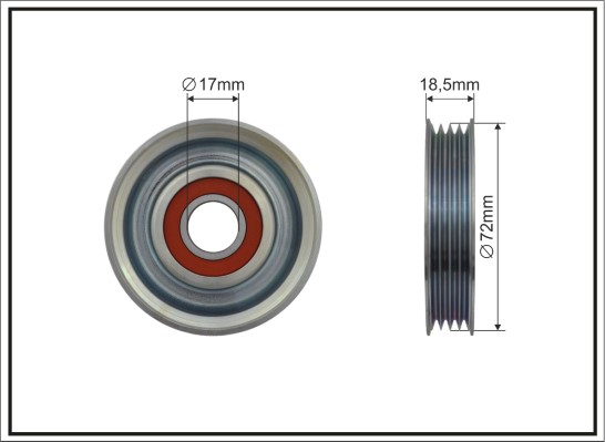 Deflection/Guide Pulley, V-ribbed belt - 493-00 CAFFARO