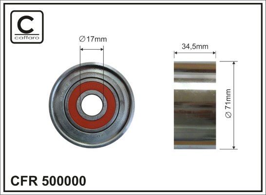 Deflection/Guide Pulley, V-ribbed belt - 500000 CAFFARO