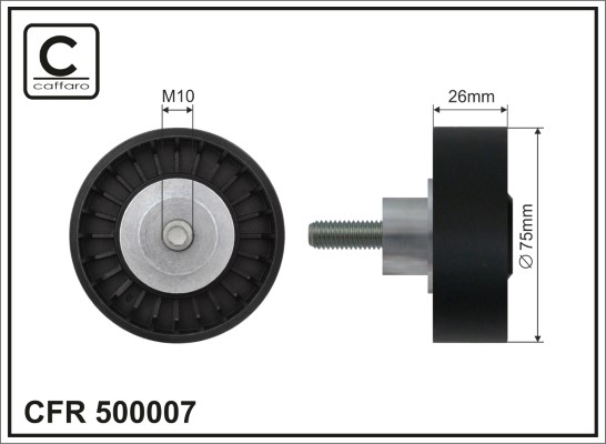 Deflection/Guide Pulley, V-ribbed belt - 500007 CAFFARO