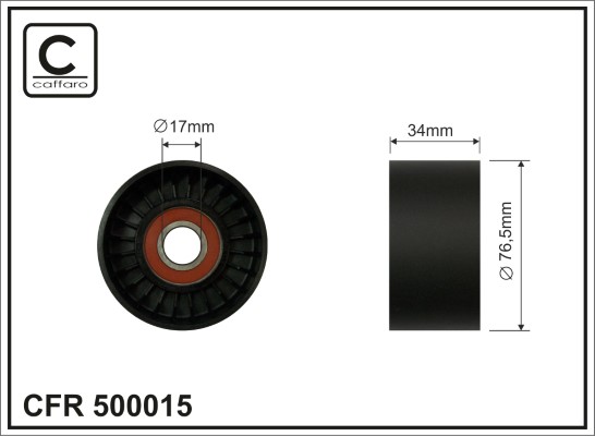 Rullo tenditore, Cinghia Poly-V - 500015 CAFFARO