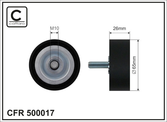 Tensioner Pulley, V-ribbed belt - 500017 CAFFARO