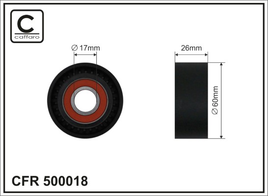Tensioner Pulley, V-ribbed belt - 500018 CAFFARO