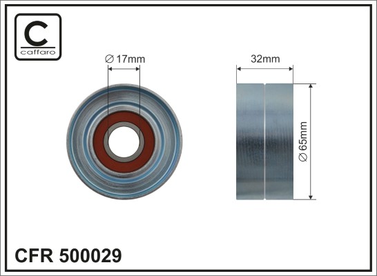 Tensioner Pulley, V-ribbed belt - 500029 CAFFARO