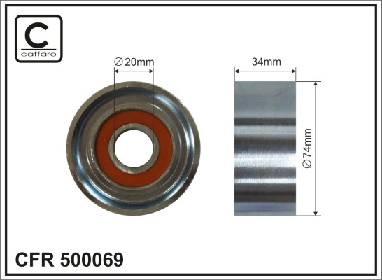 Tensioner Pulley, V-ribbed belt - 500069 CAFFARO