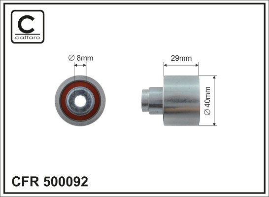 kreipiantysis skriemulys, paskirstymo diržas - 500092 CAFFARO