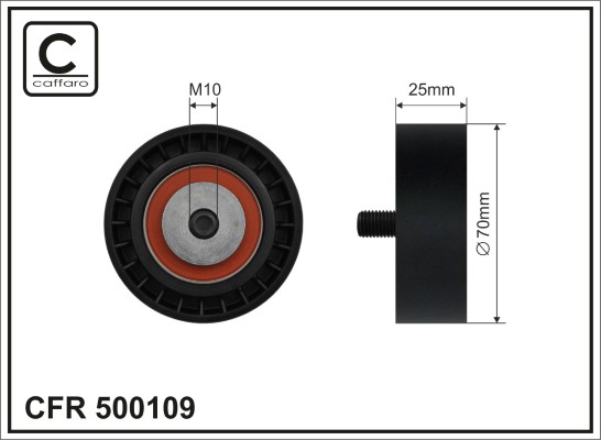 Tensioner Pulley, V-ribbed belt - 500109 CAFFARO