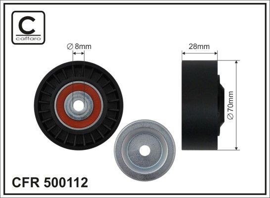 Deflection/Guide Pulley, V-ribbed belt - 500112 CAFFARO