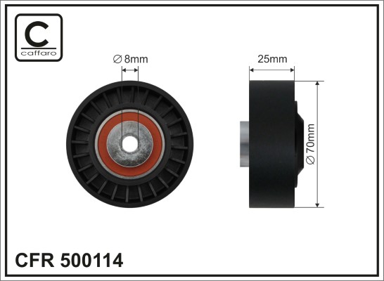 Deflection/Guide Pulley, V-ribbed belt - 500114 CAFFARO