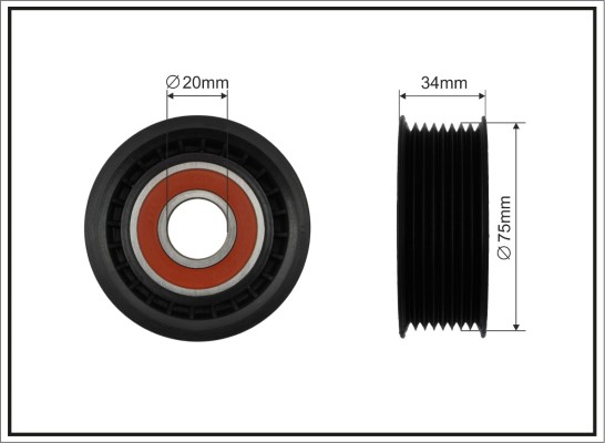 Rullo tenditore, Cinghia Poly-V - 500121 CAFFARO
