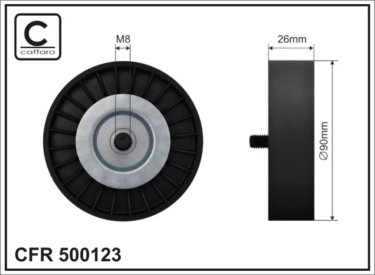 Deflection/Guide Pulley, V-ribbed belt - 500123 CAFFARO