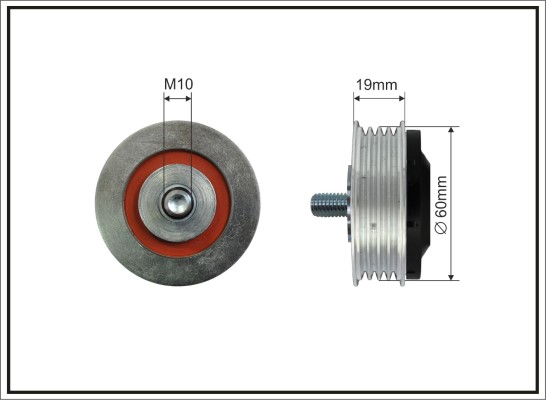 Tensioner Pulley, V-ribbed belt - 500129 CAFFARO