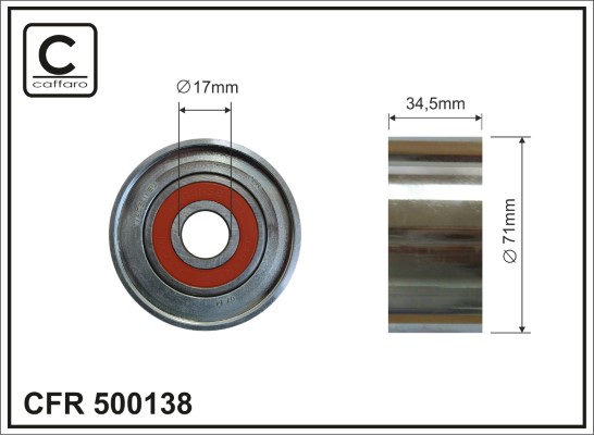 Deflection/Guide Pulley, V-ribbed belt - 500138 CAFFARO