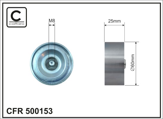 Deflection/Guide Pulley, V-ribbed belt - 500153 CAFFARO