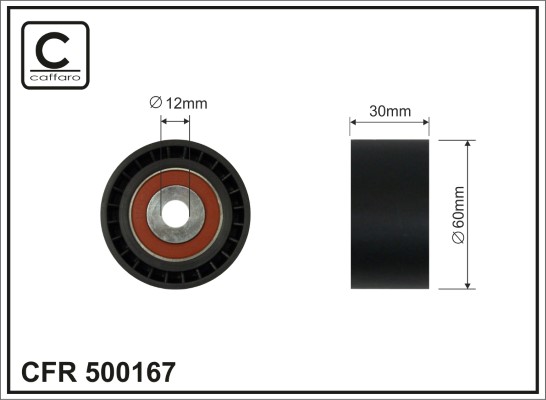 Tensioner Pulley, timing belt - 500167 CAFFARO