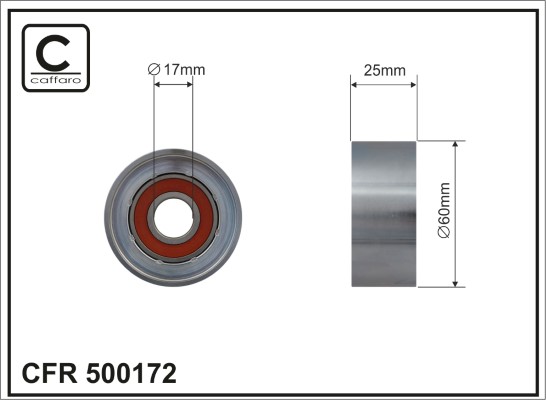 Tensioner Pulley, V-ribbed belt - 500172 CAFFARO