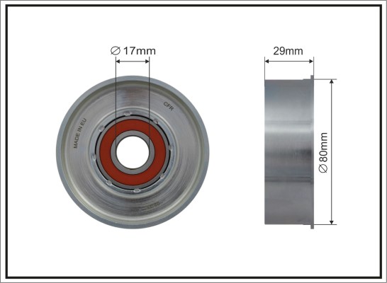 Tensioner Pulley, V-ribbed belt - 500174 CAFFARO