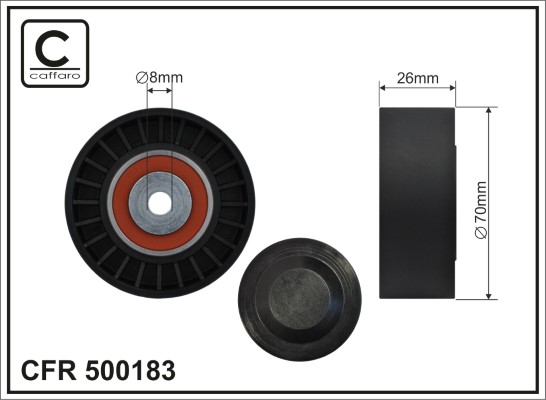 Rullo tenditore, Cinghia Poly-V - 500183 CAFFARO