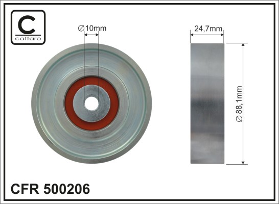 Deflection/Guide Pulley, V-ribbed belt - 500206 CAFFARO