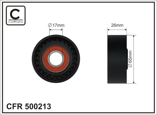 Tensioner Pulley, V-ribbed belt - 500213 CAFFARO