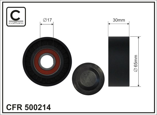 Tensioner Pulley, V-ribbed belt - 500214 CAFFARO