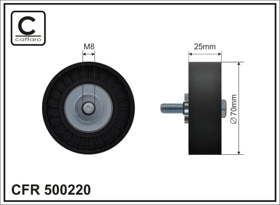Deflection/Guide Pulley, V-ribbed belt - 500220 CAFFARO