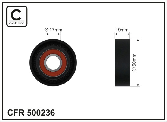Tensioner Pulley, V-ribbed belt - 500236 CAFFARO