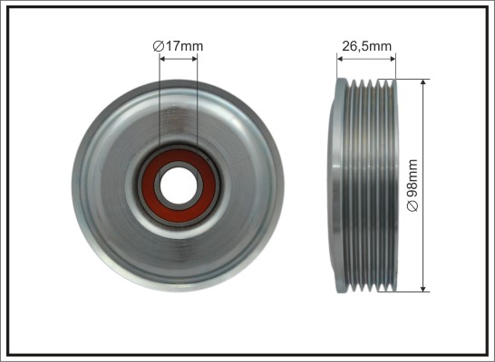 Tensioner Pulley, V-ribbed belt - 500237 CAFFARO