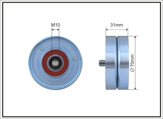 Tensioner Pulley, V-ribbed belt - 500239 CAFFARO