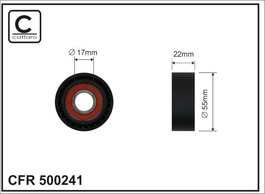 Tensioner Pulley, V-ribbed belt - 500241 CAFFARO