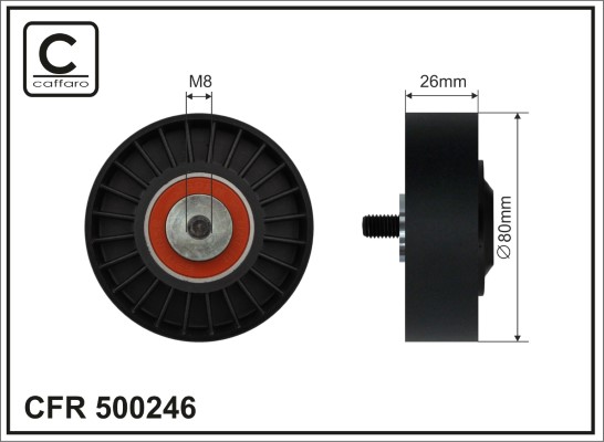 Tensioner Pulley, V-ribbed belt - 500246 CAFFARO