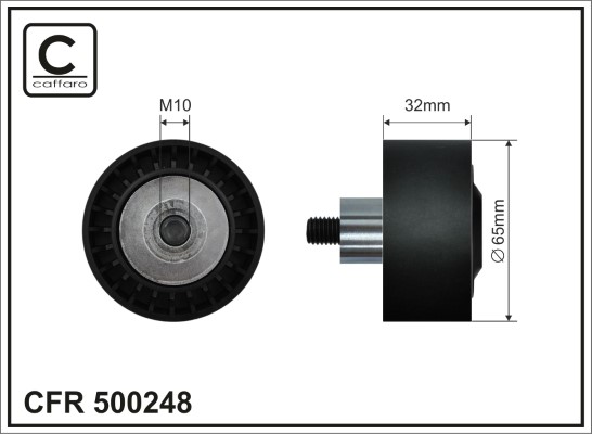 Deflection/Guide Pulley, V-ribbed belt - 500248 CAFFARO
